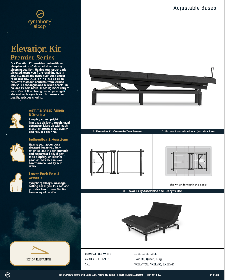 LJ Adjustable Bed Frame with Elevation Kit