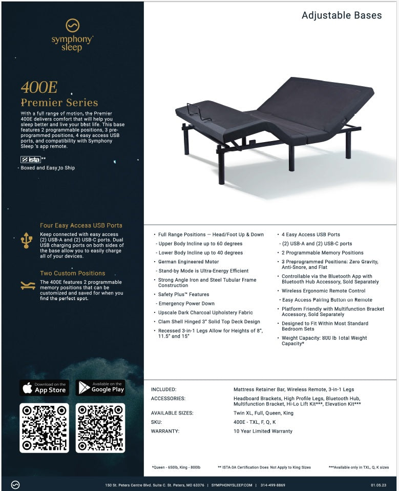 LJ Adjustable Bed Frame with Elevation Kit